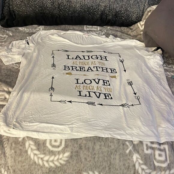 Laugh love live shirt/top/tee shirt t shirt aarow quote 1xl - Picture 1 of 5